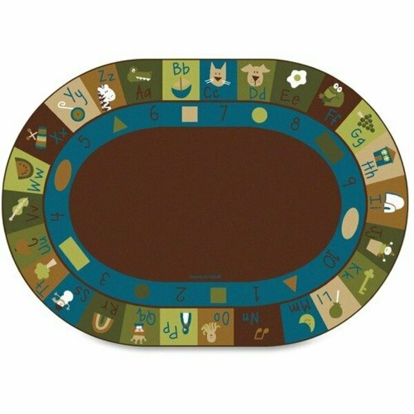 Carpets For Kids Learning Blocks Rug, Nature, 8ft 3inx11ft 8in, Oval, Multi CPT37708